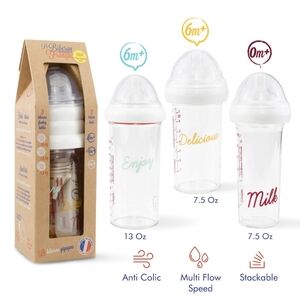 NEW 3 Le Biberon Designer Baby Bottles Adorable French